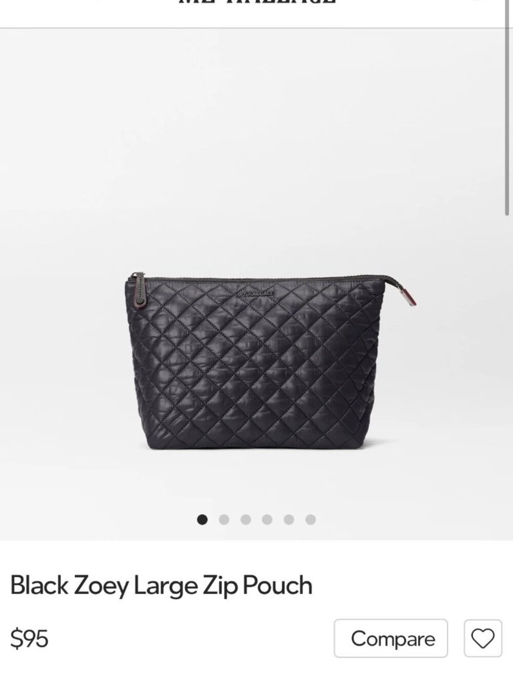 MZ Wallace Zoey Large Zip Pouch Black